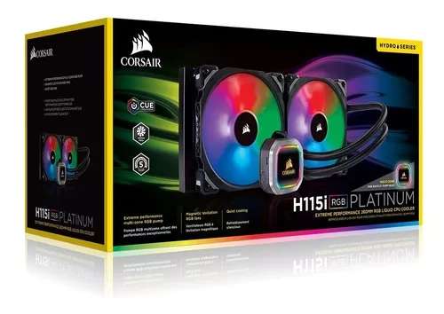 CyberPuerta: Corsair H115i RGB PLATINUM Enfriamiento Líquido para CPU, 2x 140mm