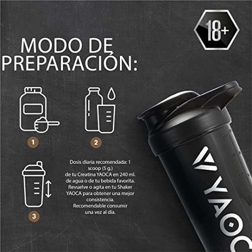 Amazon: YAOCA Creatina Monohidratada en Polvo 400g, Suplemento para Gym Sabor Natural