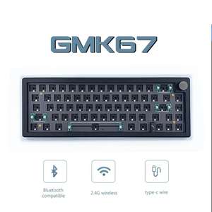 AliExpress: GMK67, Junta de teclado mecánico intercambiable, estructura de teclado retroiluminada RGB, Bluetooth 2,4G, 3 modos