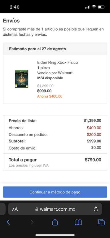Walmart: Elden Ring Físico Xbox Series X/ PS5/4