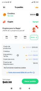 Rappi: Pizza de Papa John's a 60.5 pesos