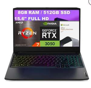 Walmart Lenovo laptop Gamer Ryzen 7 RTX3050 8/512GB