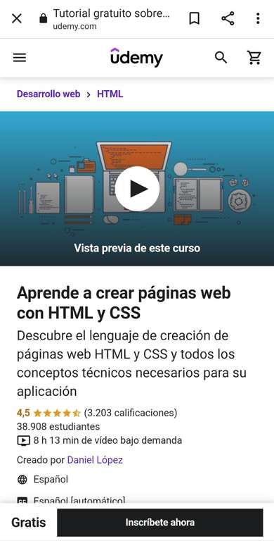 Udemy: Aprende a crear páginas web con HTML y CSS
