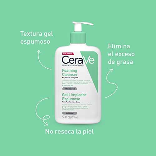 Amazon: CeraVe | Gel limpiador para rostro, pieles normales a grasas de 473 ml (Aún baja más con el Planea y Ahorra)