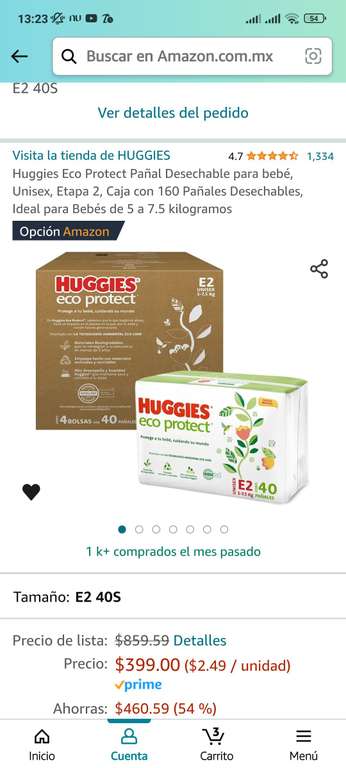 Amazon: Pañales Huggies etapa 2 160 piezas