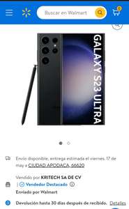 Walmart: Samsung Galaxy S23 Ultra 12/256 pagando con débito (Santander, Banamex y BBVA)