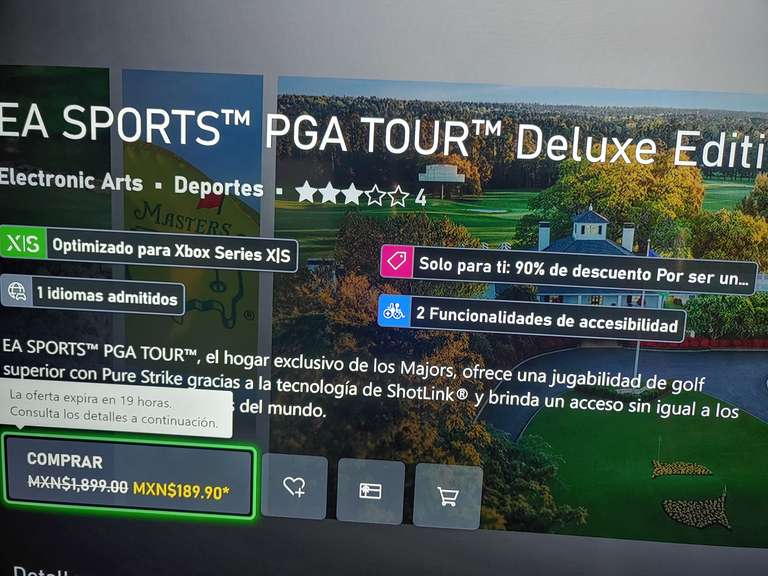 Xbox: EA SPORTS PGA TOUR Deluxe Edition (Juego De Golf)