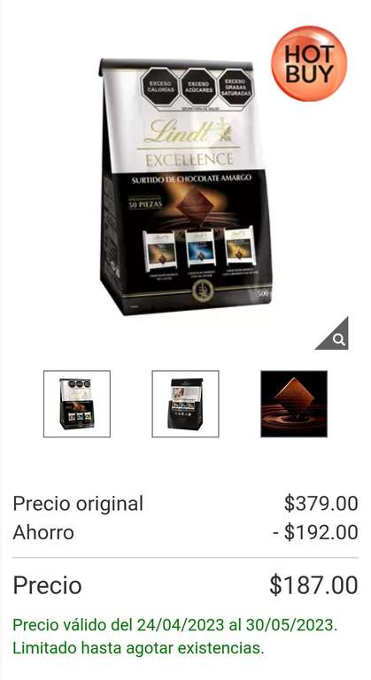 Costco: Lindt Surtido de Chocolate Amargo 50 pzas de 10 g