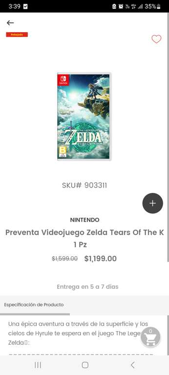 HEB: ZELDA TEARS para Nintendo Switch