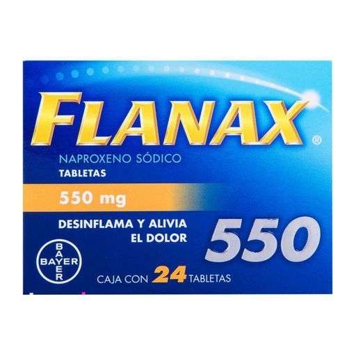 Farmacias Guadalajara: Flanax 550mg, con 24 tabletas, de 374 a 280
