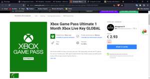 G2A: Xbox Game Pass Ultimate 1 Month Xbox Live Key GLOBAL