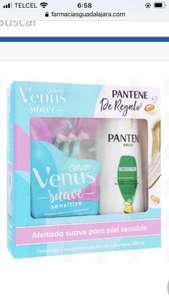 Farmacia Guadalajara.- Shampoo Pantene 300 ml más 4 Gillette Venus por 65.50 pesos.