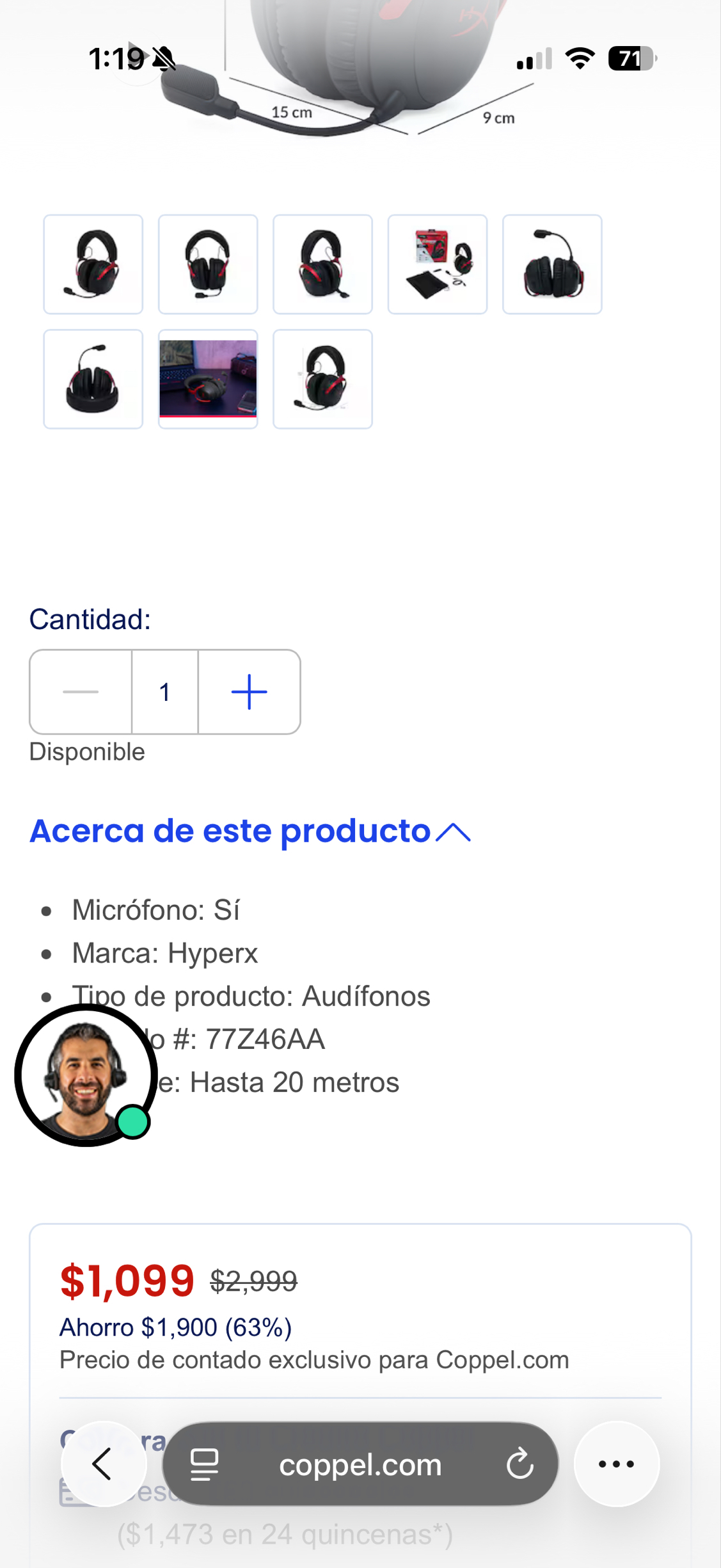 Coppel: Audifonos Hyper X Cloud iii wireless