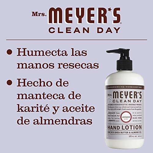 Amazon: Mrs. Meyer's - Crema Hidratante de Manos - Sin Parabenos - Formulado con Aceites Esenciales & Lavanda - 354 ml - Planea & Ahorra
