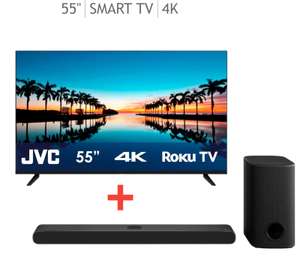Costco: JVC Pantalla 55" 4K UHD Smart TV + LG Barra de Sonido de 3.1.3 Canales + Subwoofer Inalámbrico