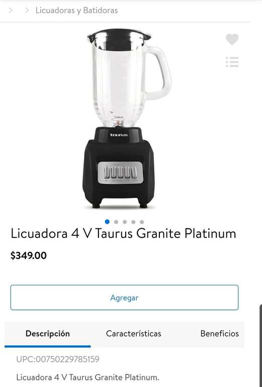 Walmart: Licuadora V Taurus Granite Ultima Liquidación