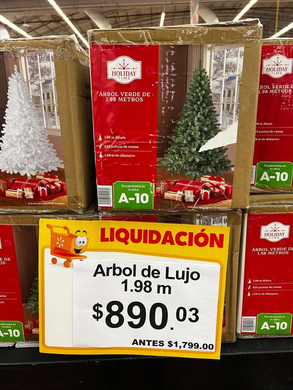 Walmart: Liquidación árbol de navidad “Holiday Time” de 1.98 m