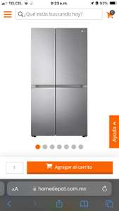 Refrigerador LG duplex 28 pies en Home Depot | 10% bonificación ejemplo pagando con HSBC