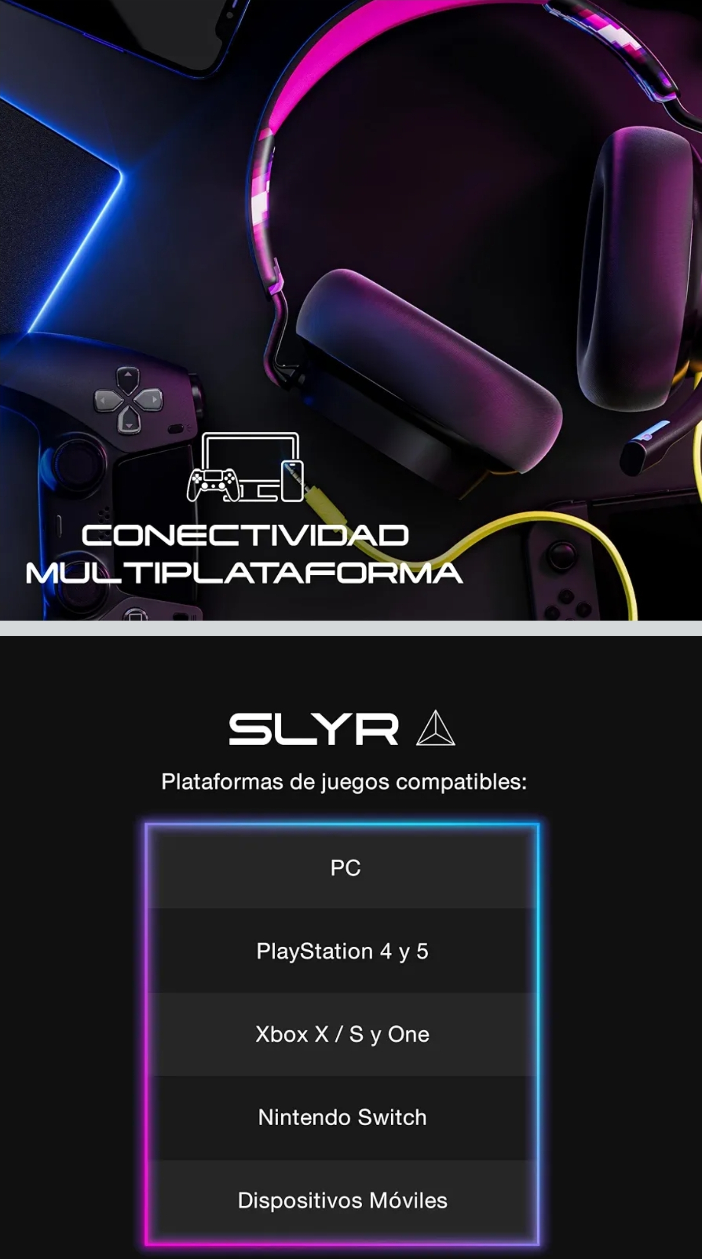 Amazon: Audífonos Gaming Skullcandy SLYR Over-Ear Multiplataforma, Compatibles con Xbox, Playstation y PC, Negro