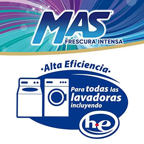 Amazon: Mas Color - Detergente liquido HE "Frescura Intensa" - 4.65 Litros - 62 Cargas - Planea & Ahorra