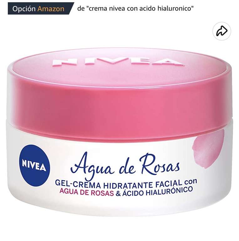 Amazon: NIVEA Gel Crema Hidratante Facial Agua De Rosas (50 ml), con Ácido Hialurónico para una piel radiante y fresca