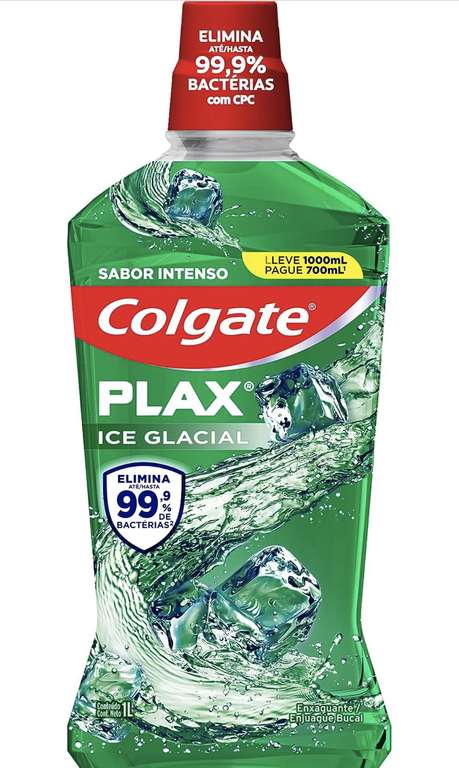 Amazon: Colgate Plax, Enjuague Bucal Ice Glacial, Elimina el 99.9% de las bacterias*, 1 L | Planea y Ahorra, envío gratis Prime