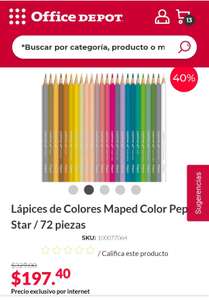 Office Depot: Colores maped 72 piezas