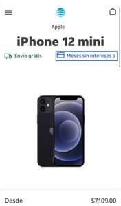 AT&T: iPhone 12 Mini 64GB Nuevo 6MSI
