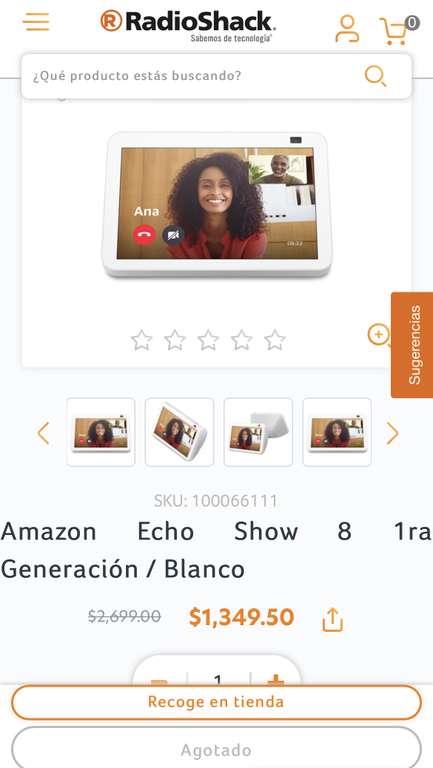 RadioShack: Amazon Echo Show 8 1ra Generación / Blanco
