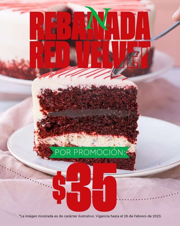 Pasteles Neufeld GDL: Rebanada Red Velvet $35
