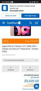 Cyberpuerca: Apple iPad Air 4 Retina 10.9", 64GB, WiFi + Cellular, Oro Rosa (4.ª Generación - Octubre 2020)