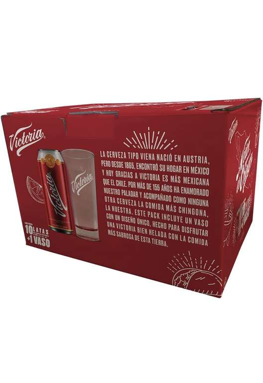 Amazon: Pack Cerveza Victoria 10 Latones 473ml + 1 Vaso
