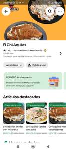 UBER EATS: ChilAquiles morita con milanesa +4 molletes