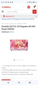 Elektra: Pantalla TCL 55 Pulgadas 4K UHD Smart 55S454 | Pagando con Paypal