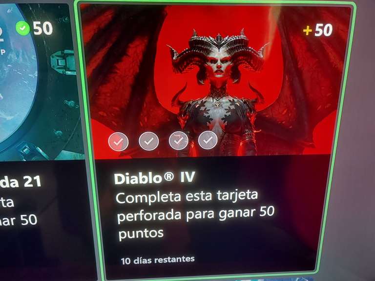 Microsoft Rewards : Diablo IV tarjeta de 50 puntos