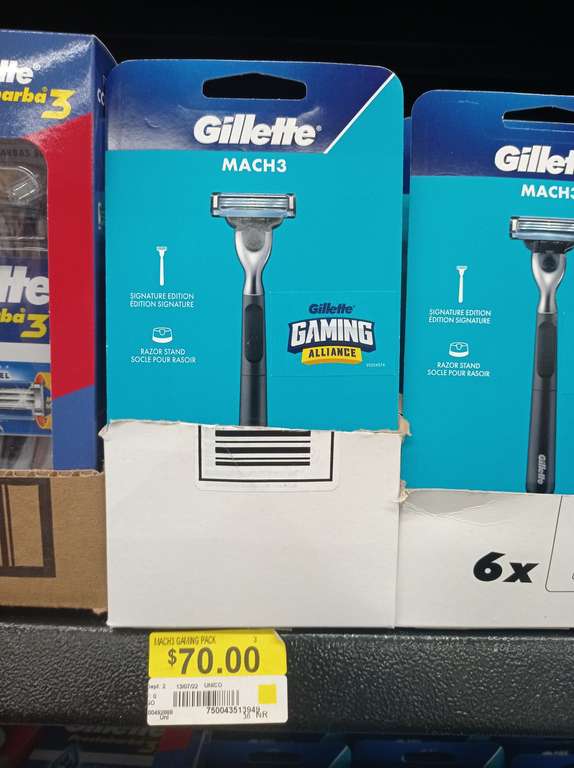 Walmart Gillette Mach3 Gaming Pack Máquina Para Afeitar Recargable 1 unidad + 1 Repuesto + 1 Stand