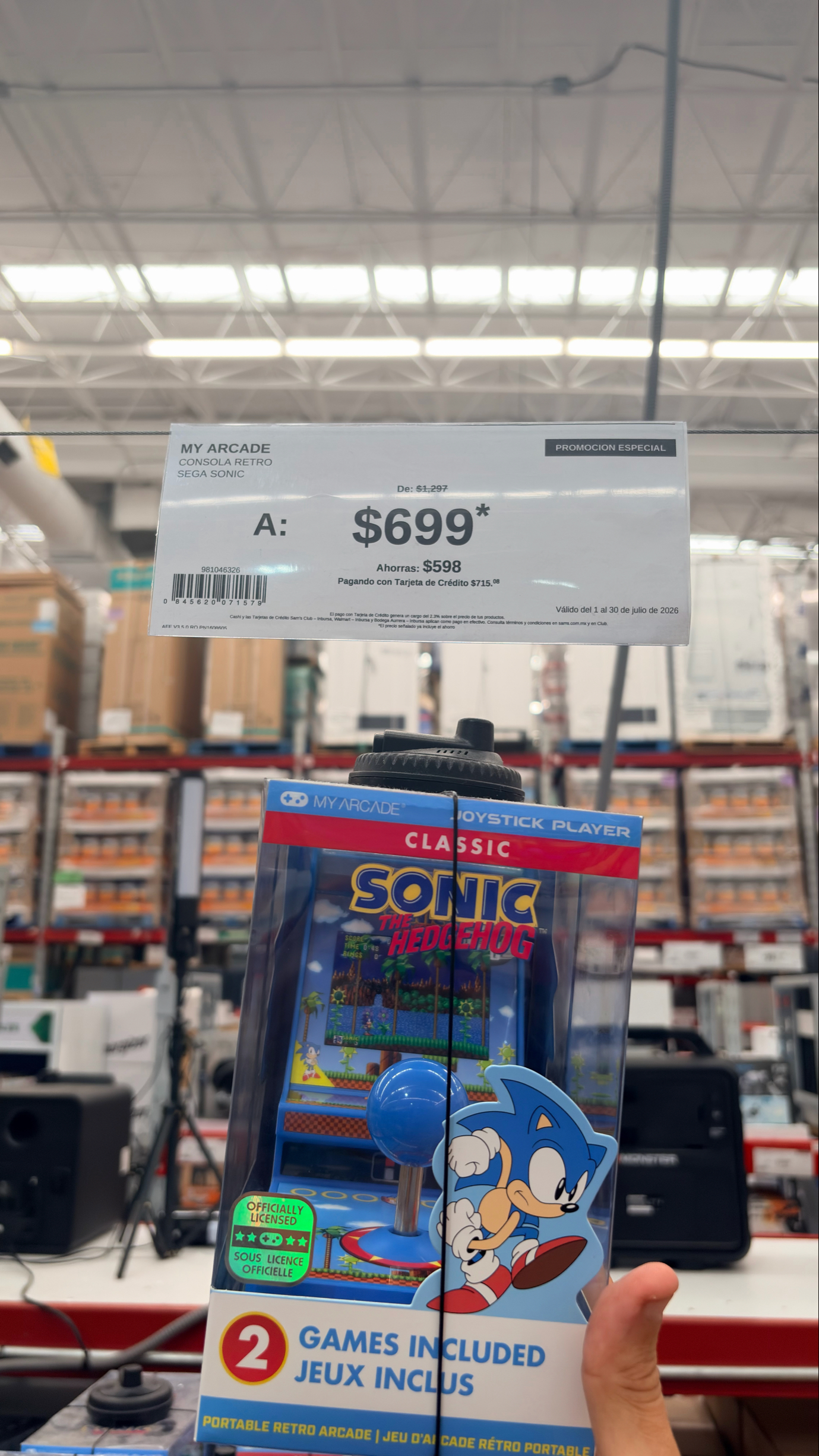 Sam's Club: merida norte- Consola Sonic “my arcade” retro