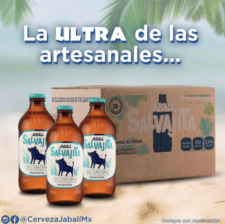 SAMS club: 12 cervezas ULTRA Jabalí Salvajita de 330ml c/u en $101 -  