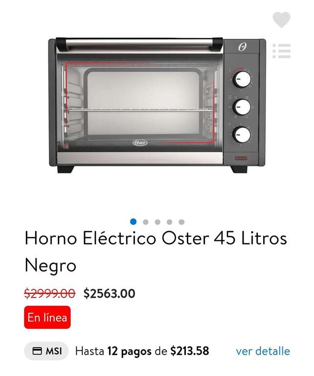 HORNO ELECTRICO 18LT ROJO OSTER Oster TSSTTV7118R1MX/ | Walmart en línea