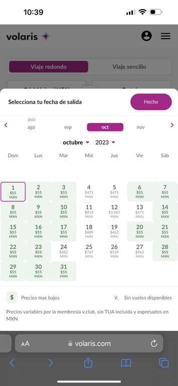 Vuelo redondo a Cancun saliendo del AIFA varias fechas (incluye TUA) (ejemplo 20 a 27 de octubre)