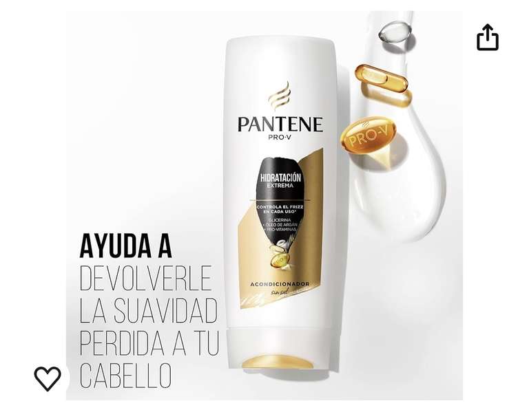 Amazon: Pantene - Acondicionador Hidratación Extrema, Uso Diario, con Aceite de Argán, 500 ml | Planea y Ahorra