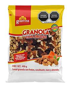 Amazon: Granvita, Granola con frutas, cacahuate, nuez y almendra - 400 g