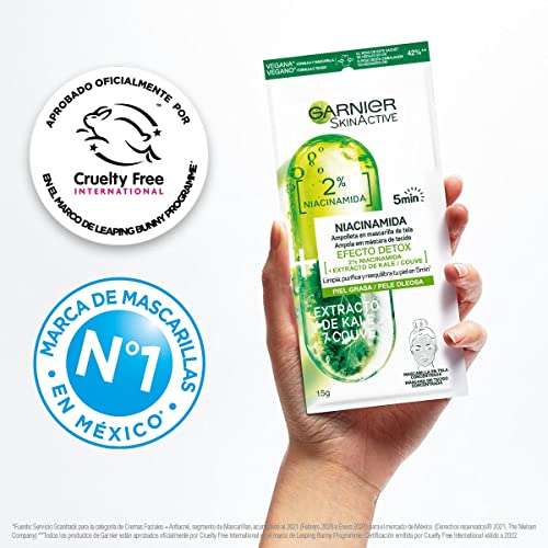 Amazon: Garnier Skin Active Ampolleta en mascarilla de tela kale | envío gratis con Prime