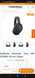RadioShack, audífonos Sony WH700N viejitos pero bonitos NFC/3.5mm Noise Cancelling APTX-HD