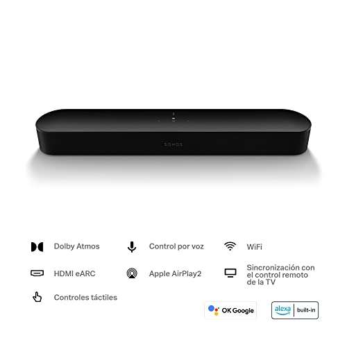 Amazon: Sonos Beam (Gen 2) Barra de Sonido Dolby Atmos