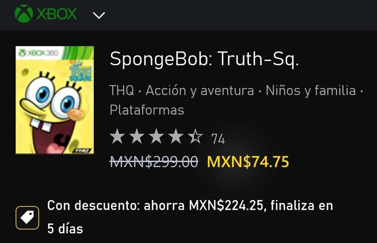 Xbox: SpongeBob: Truth-Sq. Xbox 360