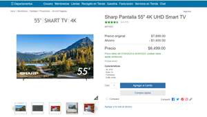 Costco: Sharp Pantalla 55" 4K UHD Smart TV
