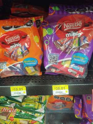 Walmart San Manuel, Puebla: Dulces Nestle minis 198 gr 19.01