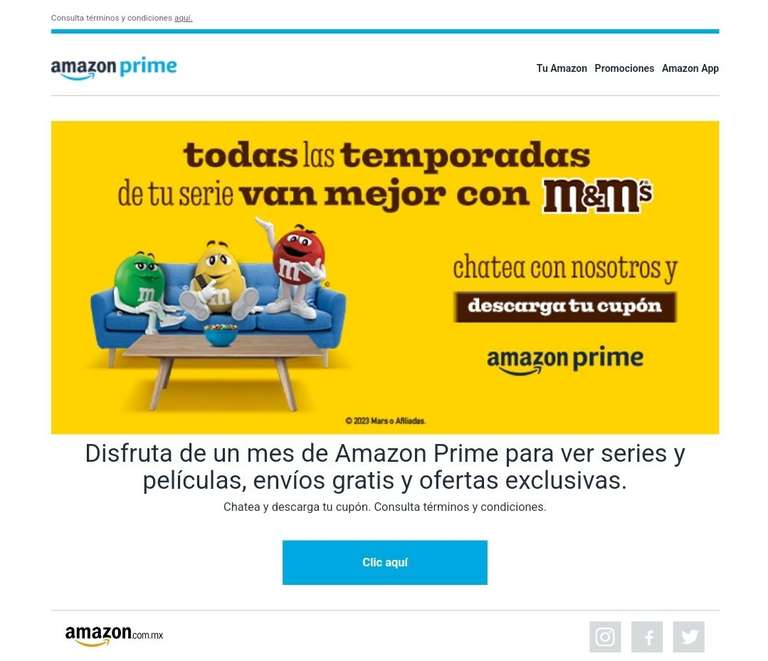 Mes Gratis Amazon Prime - Chateando Bot M&m's Whatsapp