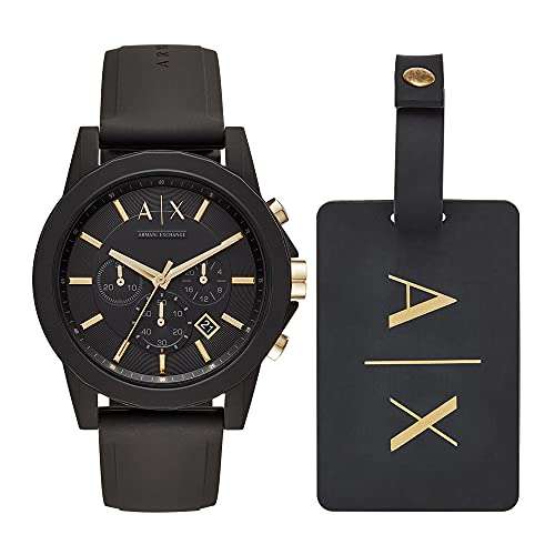 Amazon: Reloj Armani Exchange AX7105 de silicón color negro para caballero incluye una etiqueta para equipaje